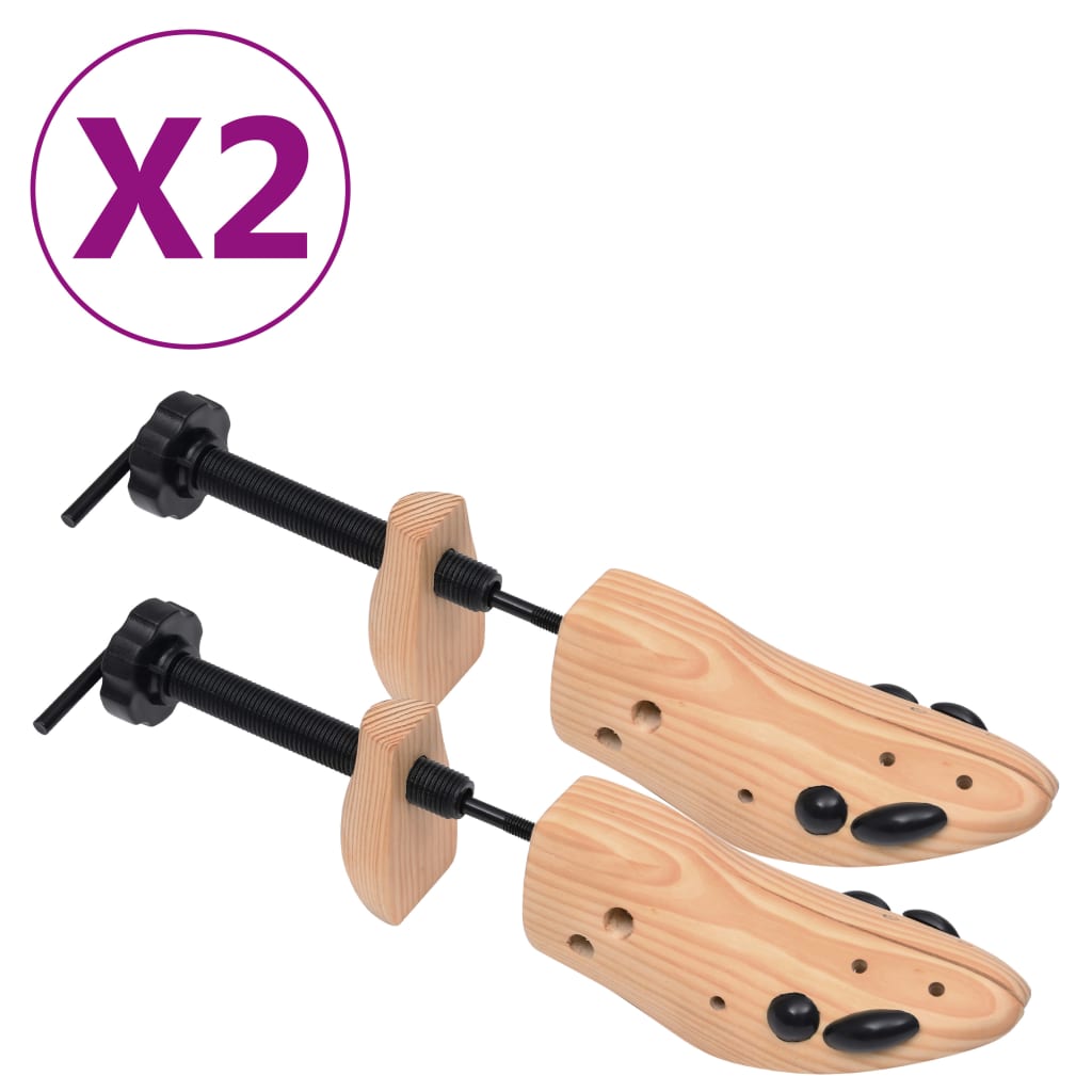 Vidaxl Shoe Spanners 2 par storlek 36-40 Solid Pine