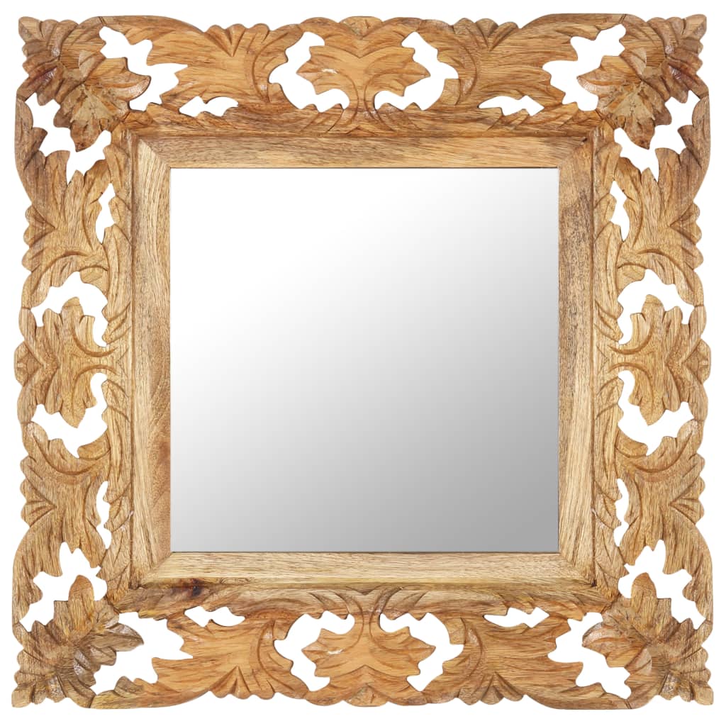 Vidaxl Mirror Hand -Cut 50x50 cm Solid Mango Wood Brown