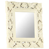 Vidaxl Mirror Hand -Cut 50x50 cm Solid Mango Wood White