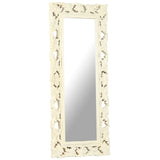 Vidaxl Mirror Hand -Cut 110x50 cm Solid Mango Wood White