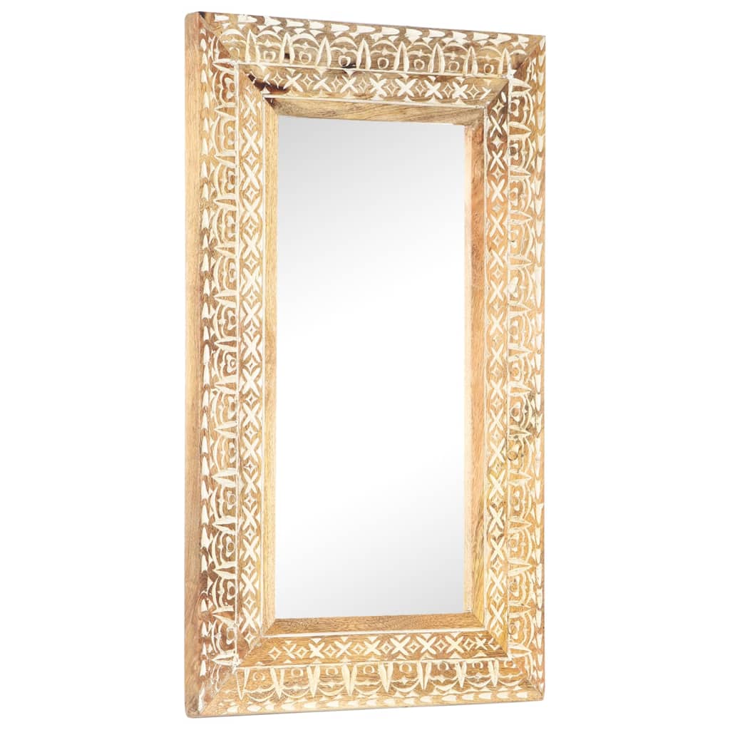 Vidaxl mirror hand -cut 80x50x2.6 cm solid mango wood