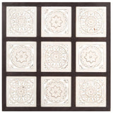 Vidaxl Wall panel Hand -cut 60x60x1.5 cm MDF brown and white