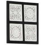 Panel de pared Vidaxl Hand -cort 40x40x1.5 cm MDF en blanco y negro