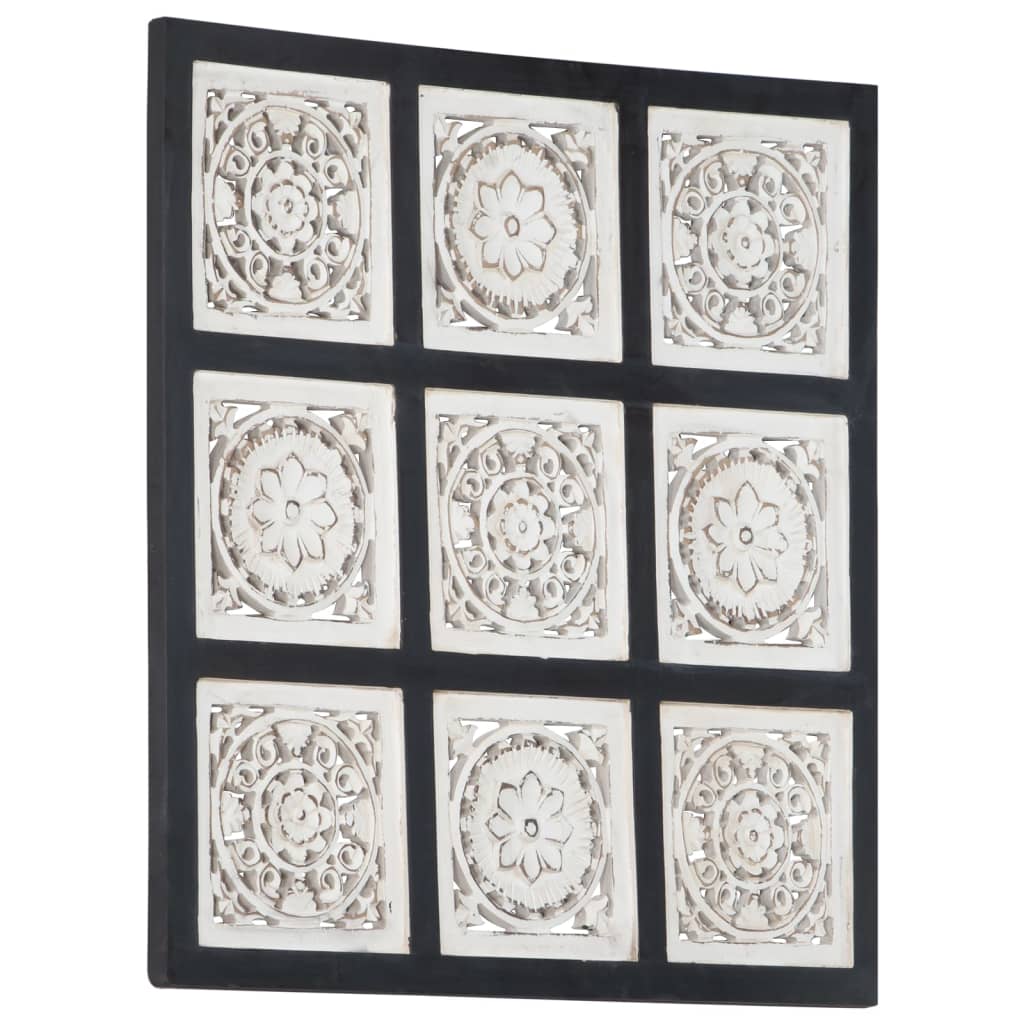 Panel de pared Vidaxl Hand -cort 60x60x1.5 cm MDF en blanco y negro