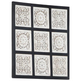 Panneau mural Vidaxl - CUT 60x60x1,5 cm MDF noir et blanc