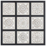 Panneau mural Vidaxl - CUT 60x60x1,5 cm MDF noir et blanc