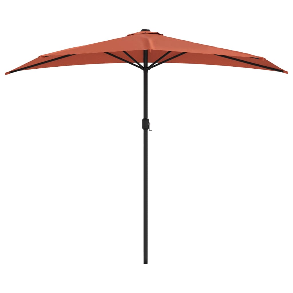 VidaXL Balkonparasol half met aluminium paal 270x144x222 cm terracotta