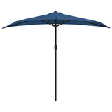 Vidaxl balkon parasol połowa z aluminiowym słupem 270x144x2222222 cm niebieski