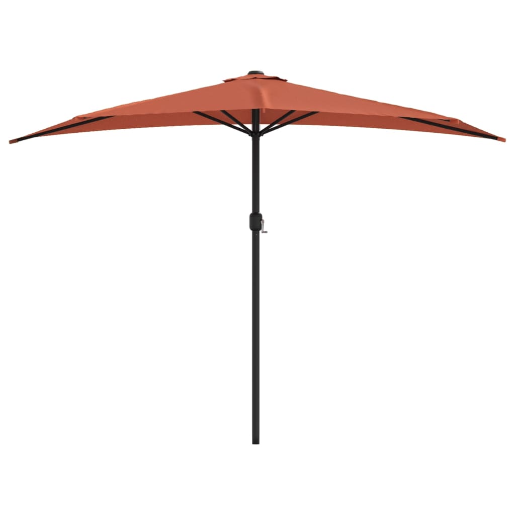 BIDAXL BALCONY PARASOL HALV MED ALUMINUM POLE 300X155X223 CM TERRACOTTA