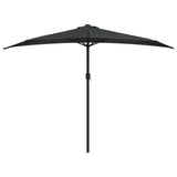 VidaXL Balkonparasol half met aluminium paal 300x155x223 cm zwart