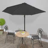 VidaXL Balkonparasol half met aluminium paal 300x155x223 cm zwart