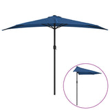 VidaXL Balkonparasol half met aluminium paal 300x155x223 cm blauw