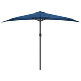 VidaXL Balkonparasol half met aluminium paal 300x155x223 cm blauw