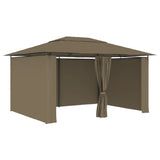 Vidaxl Garden Pavilion z zasłonami 180 g m² 4x3 m Taupe