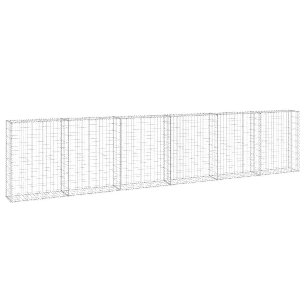 Vidaxl Schanskorf wall with lids 300x30x100 cm galvanized steel