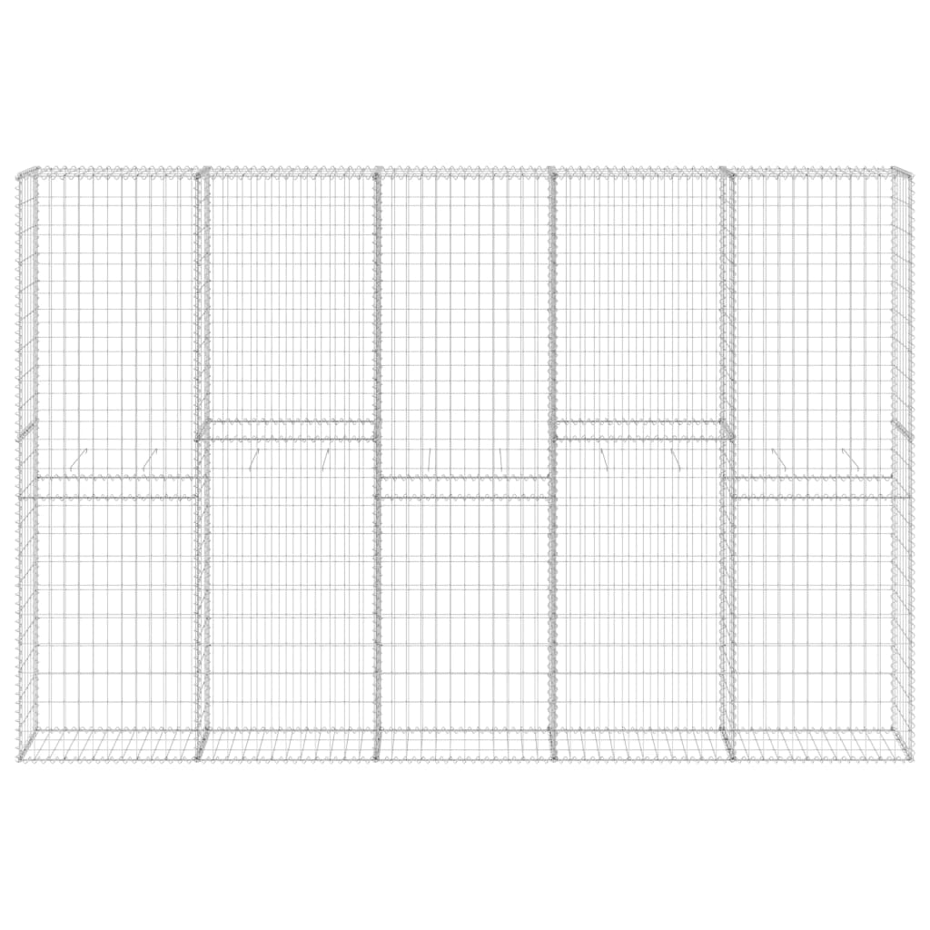 Vidaxl Schanskorf wall with lids 300x30x200 cm galvanized steel