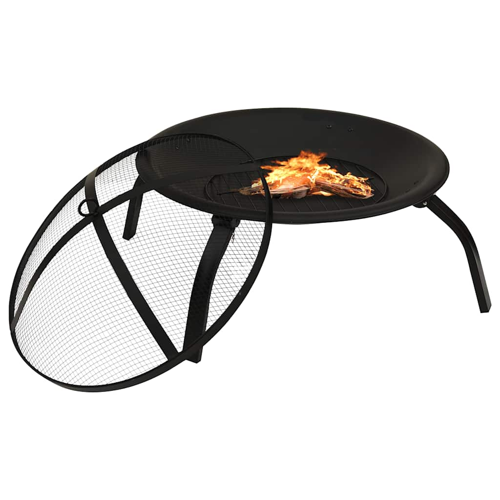 Vidaxl Fire Bowl a grilování 2-in-1 s pokerem 56x56x49 cm Steel