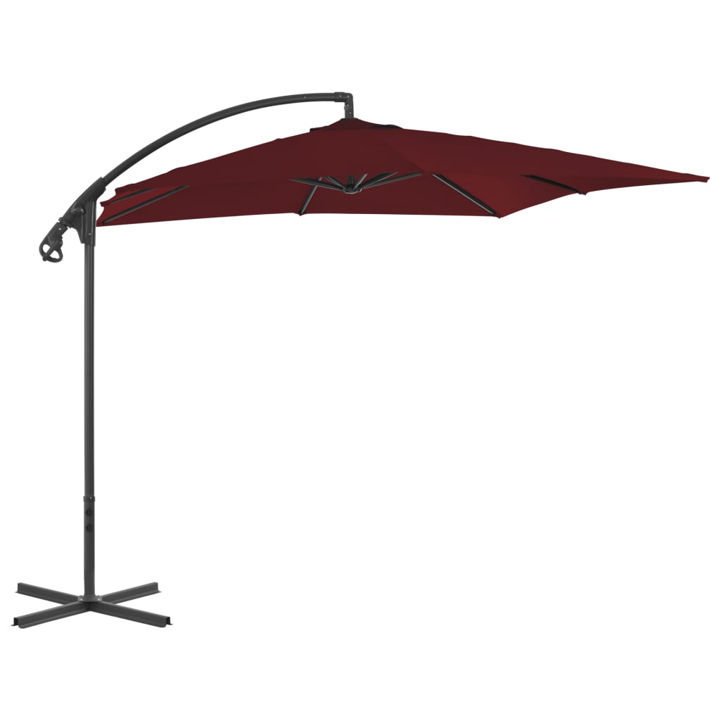 VidaXL Zweefparasol met stalen paal 250x250 cm wijnrood