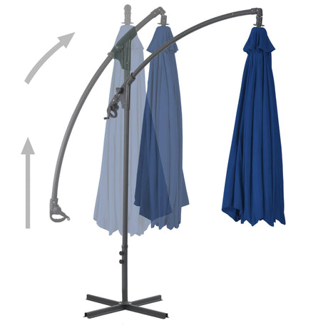 Vidaxl plovoucí parasol s ocelovým pólem 250x250 cm azure modrá