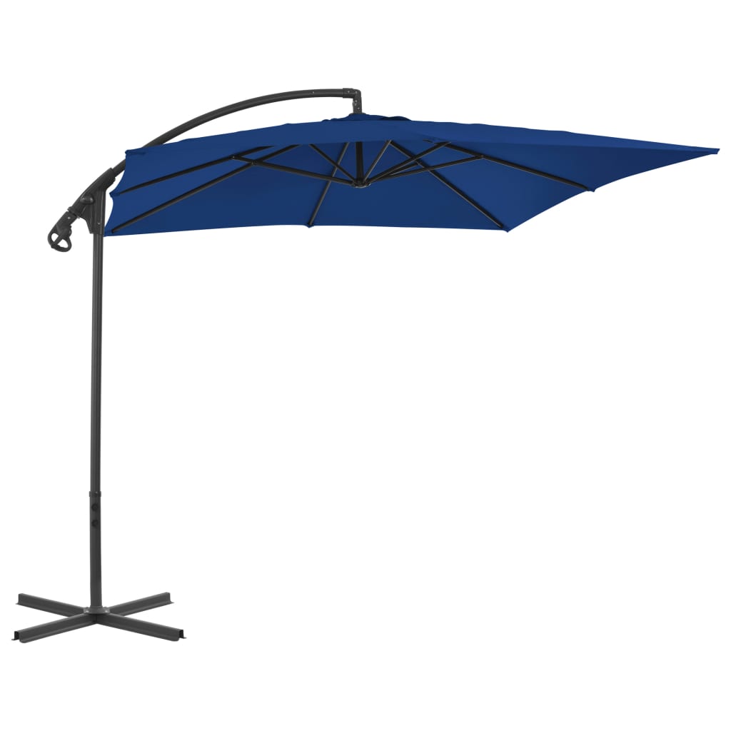 Vidaxl -schwimmender Parasol mit Stahlpol 250x250 cm Azurblau