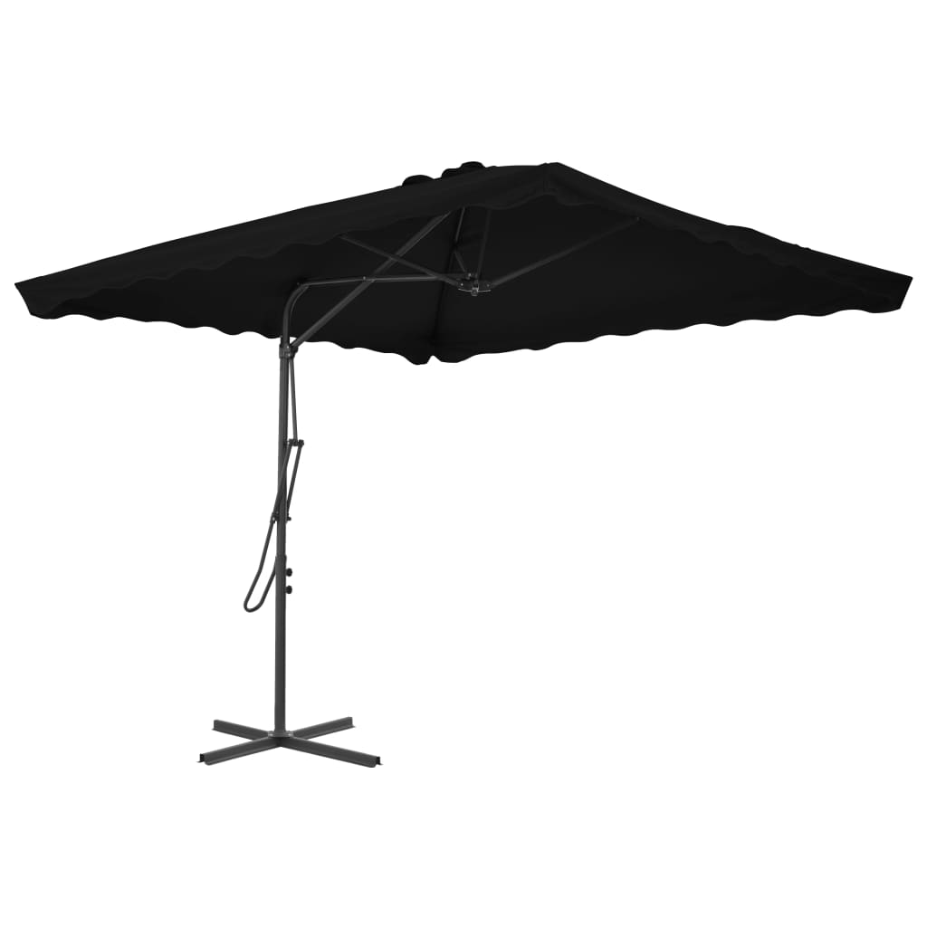 Parasol Vidaxl con poste de acero 250x250x230 cm negro