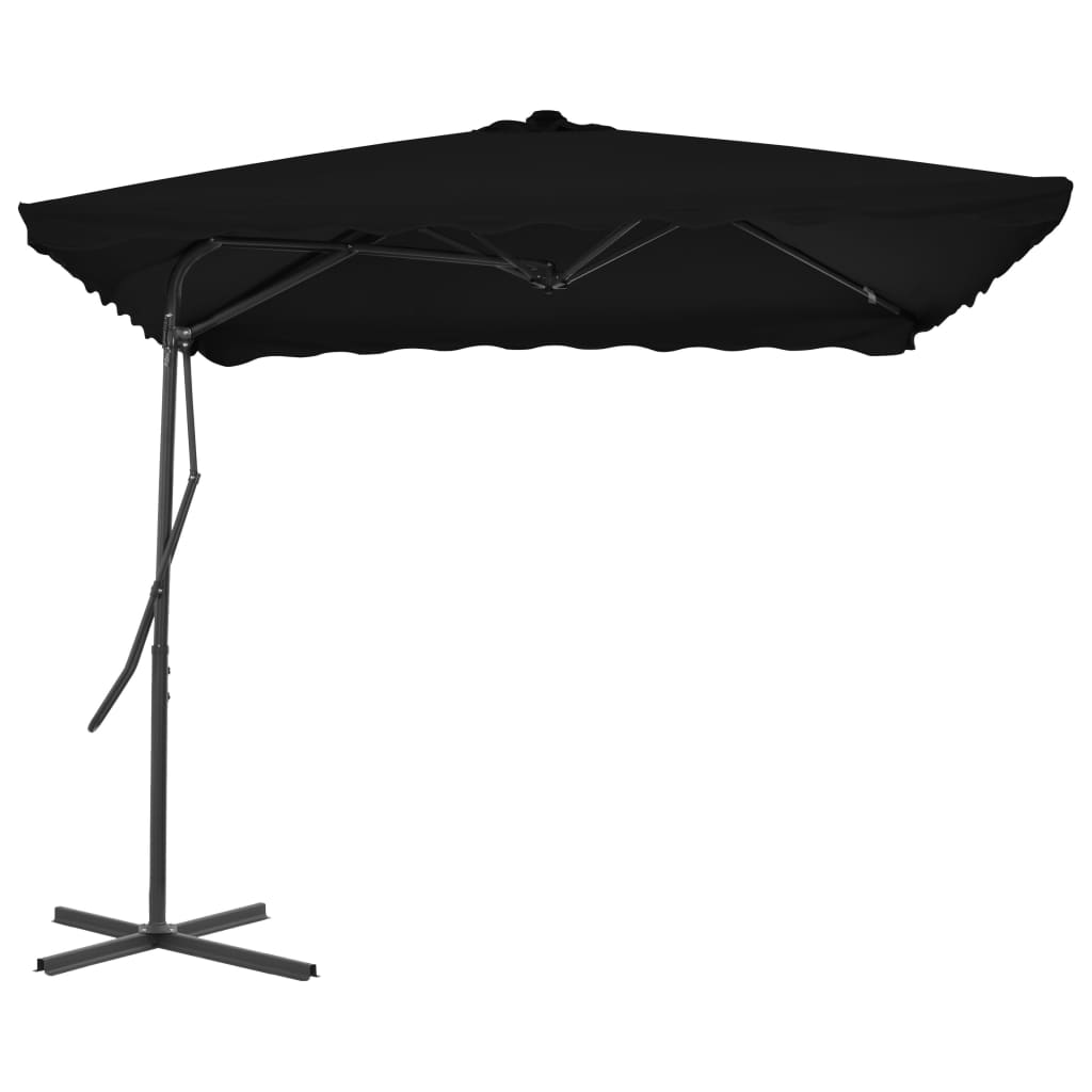 Parasol Vidaxl con poste de acero 250x250x230 cm negro