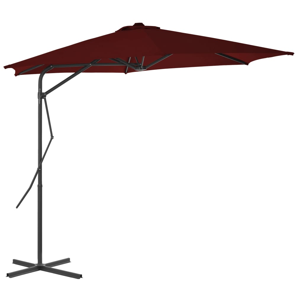 Parasol vidaxl avec poteau en acier 300x230 cm Bordeaux rouge