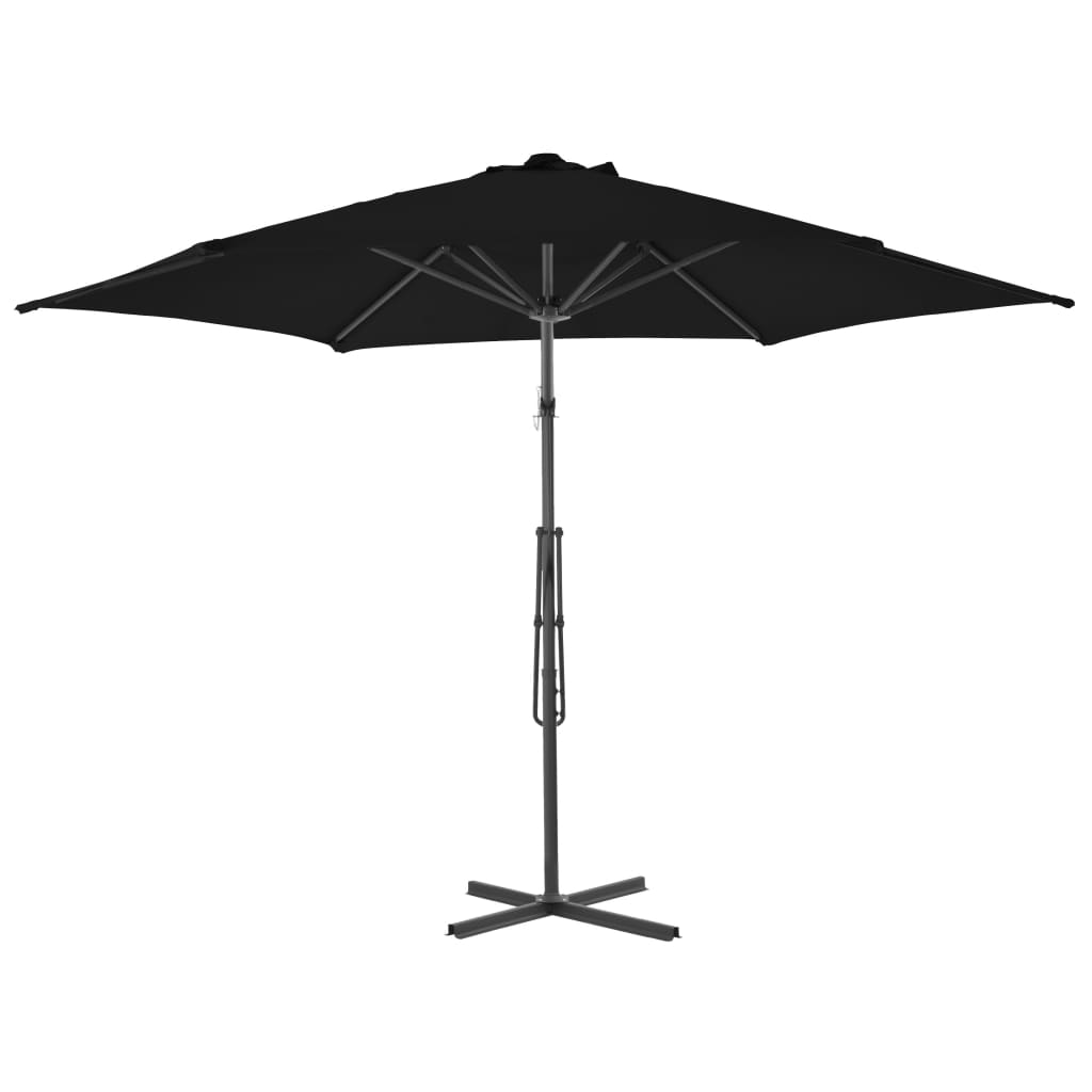 Vidaxl -Parasol mit Stahlpol 300x230 cm schwarz