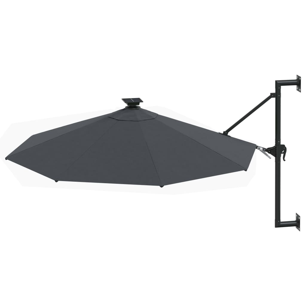 VidaXL Wandparasol met LED's 300 cm antracietkleurig