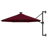 VidaXL Wandparasol met LED's 300 cm bordeauxrood