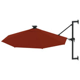 VidaXL Wandparasol met LED's 300 cm terracottakleurig