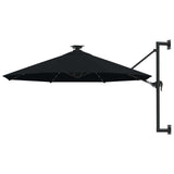 Vidaxl Wall parasol with LEDs 300 cm Black