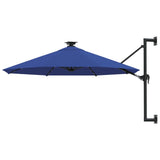 VidaXL Wandparasol met LED's 300 cm blauw