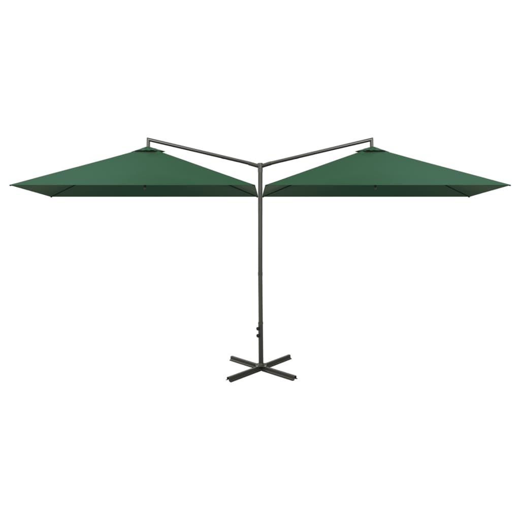 BIDAXL PARASOL dubbel med stålstång 600x300 cm grön