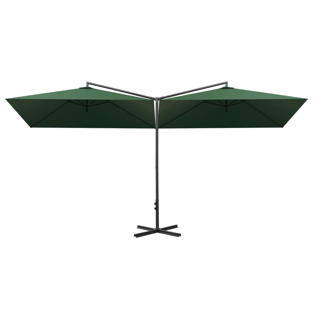 BIDAXL PARASOL dubbel med stålstång 600x300 cm grön