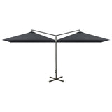 Vidaxl -parasol dobbelt med stålstang 600x300 cm Antracitt -farget