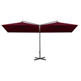 Vidaxl Parasol Double with steel pole 600x300 cm Bordeaux red