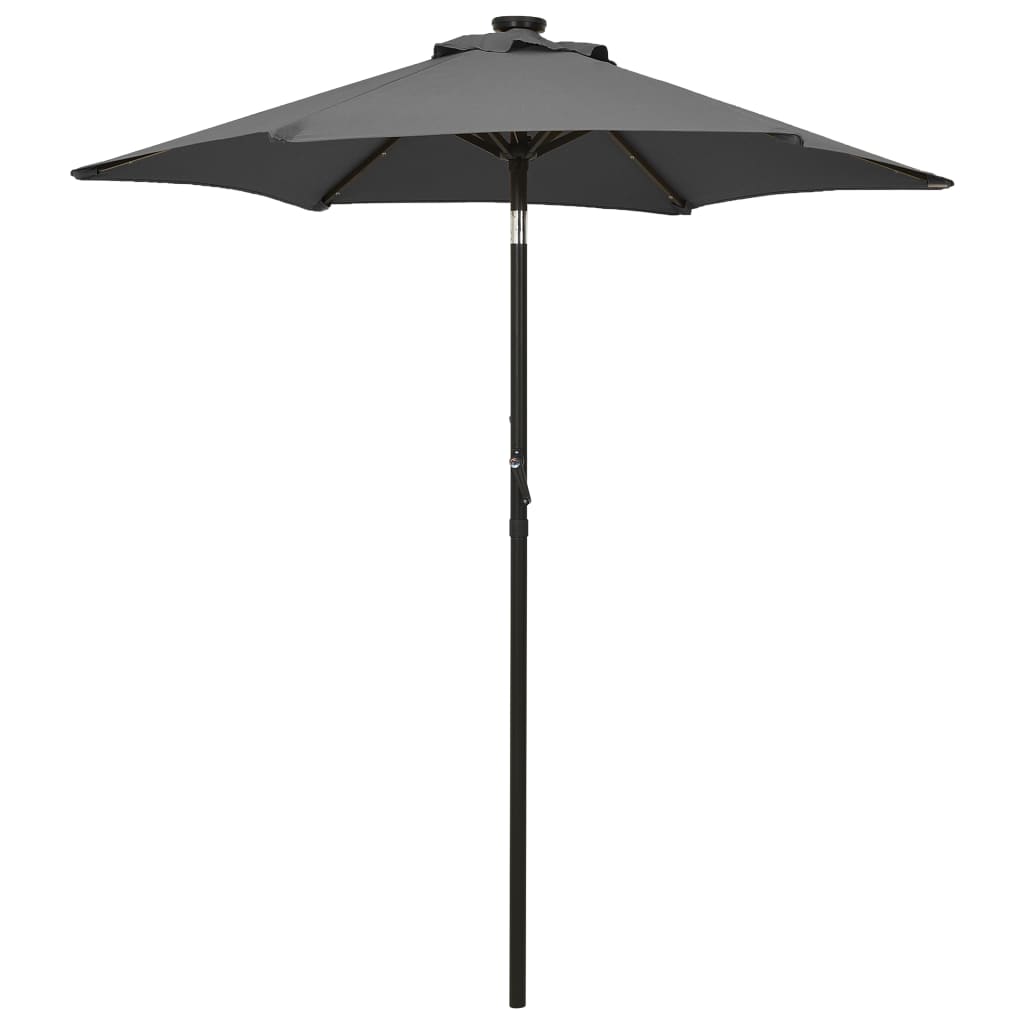 Vidaxl Parasol z LED osvetlitvijo 200x211 cm aluminijasta antracitna barva