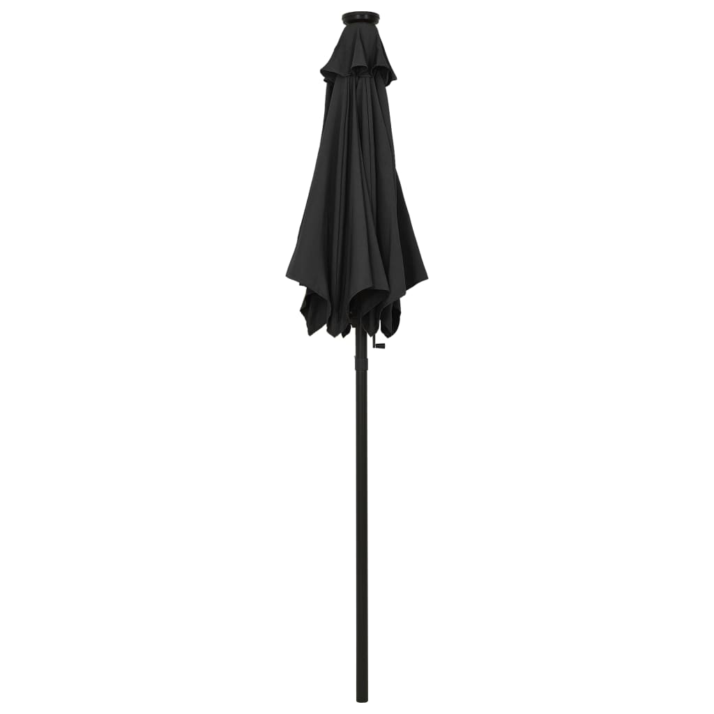 VidaXL parasol with LED lighting 200x211 cm aluminum black