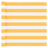 Écran de balcon Vidaxl 90x500 cm Tissu oxford blanc et jaune