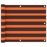 Écran de balcon Vidaxl 75x500 cm Oxford tissu orange et marron