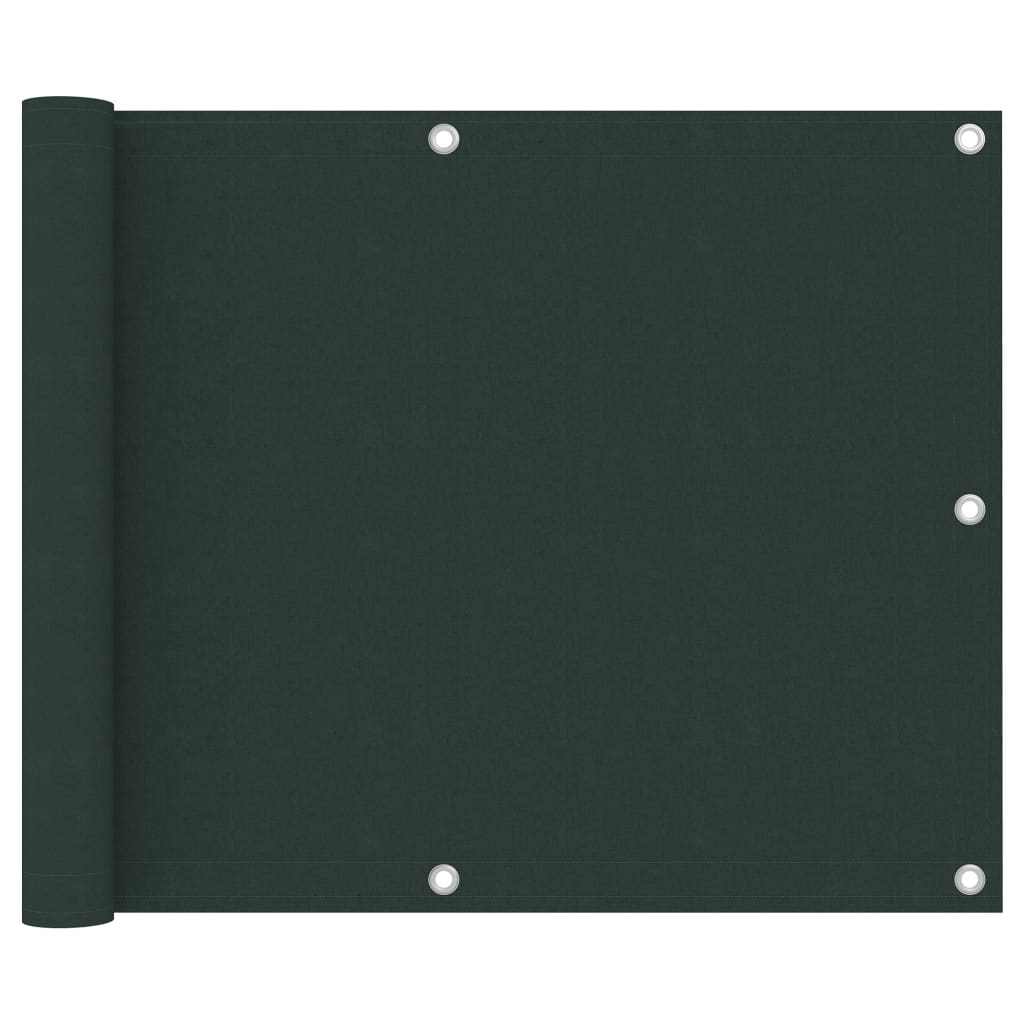 Écran de balcon Vidaxl 75x500 cm Oxford tissu vert foncé