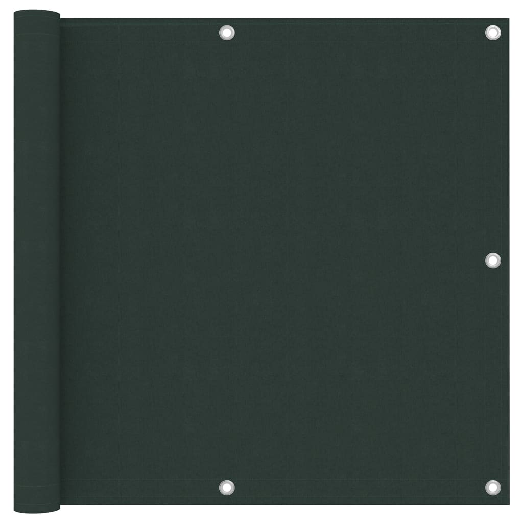 Écran de balcon Vidaxl 90x600 cm Oxford tissu vert foncé