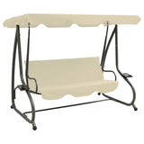 VidaXL Swing Bench For Outdoor with Luifel Sand White