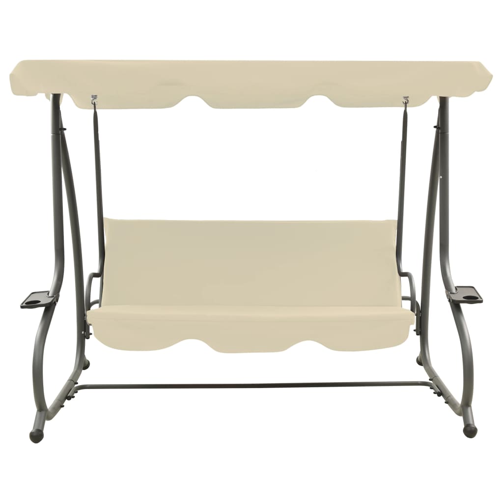 VidaXL Swing Bench For Outdoor with Luifel Sand White