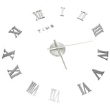 Vidaxl 3d Wall Clock Moderne xxl 100 cm sølvfarvet