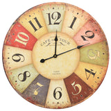 Horloge murale vidaxl style vintage 60 cm multi-colorant