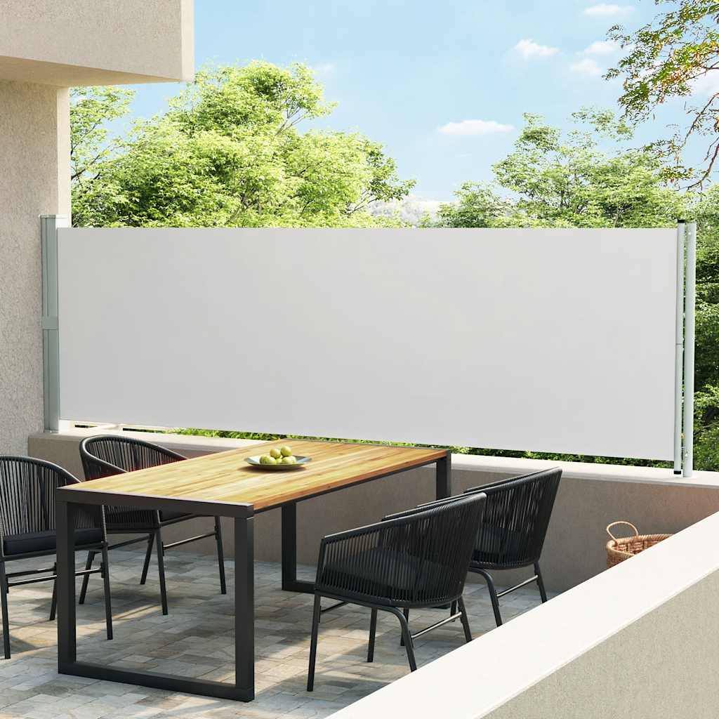 Schermo del giardino Vidaxl estendibile da 140x600 cm crema