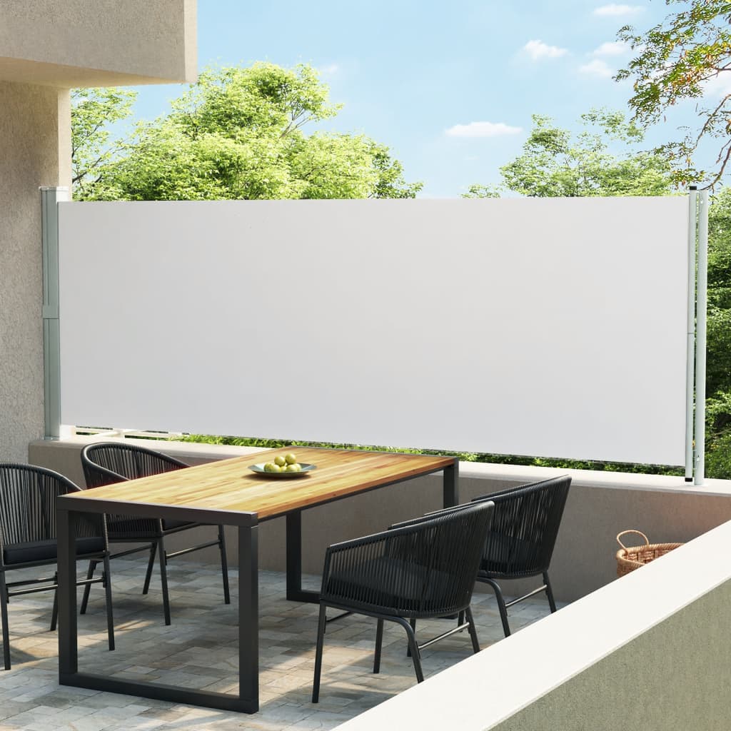 Schermo del giardino Vidaxl estendibile da 600x160 cm crema