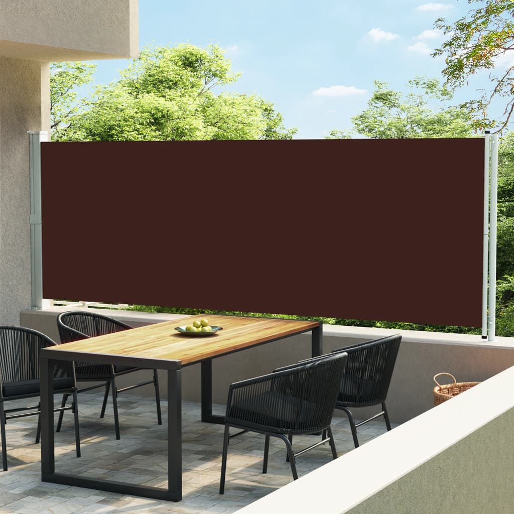 Schermo del giardino Vidaxl estendibile 600x160 cm marrone